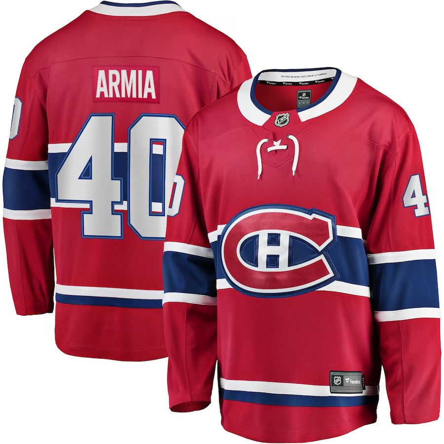 Men Montreal Canadiens #40 Joel Armia Fanatics Branded Red Home Breakaway Player NHL Jersey->montreal canadiens->NHL Jersey